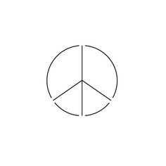 a black and white drawing of a peace sign in the middle of it's outline