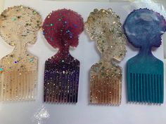 Decorative Afro/ Afro ponytail puff picks. Super cute and stylish and celebrates the beauty of our gorgeous natural hair. These decorative pieces are mainly for decorations. They will comb through your hair, but not recommended for detangling. Pre-Order Today!! Orders will be shipped in up to 3 weeks. Afro Ponytail, Afro Hairstyles, Silver Stars, Gold Glitter, 3 Weeks, Pink And Gold, Natural Hair, Comb, Decorative Pieces