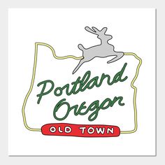 Portland Oregon Old Town Sign -- Choose from our vast selection of art prints and posters to match with your desired size to make the perfect print or poster. Pick your favorite: Movies, TV Shows, Art, and so much more! Available in mini, small, medium, large, and extra-large depending on the design. For men, women, and children. Perfect for decoration. Portland Illustration, Town Sign, Poster Inspiration, Oregon State University, Mail Stamp, State Outline, Hispanic Heritage Month, Oregon State, Hispanic Heritage