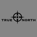 the true north logo on a gray background