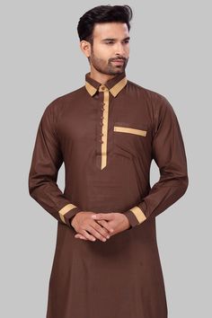 Product Features: Top Color: Chocolate Brown Bottom Color: Chocolate Brown Work: Solid Top Fabric: Fine poly and cotton mix Bottom Fabric: Fine poly and cotton mix Pack Of: 1 Pathani : 1 Salwar Occasion: Partywear Disclaimer: There will be slight difference in digital to actual image Solid Kurta Set, Color Chocolate, Buy Buy, Kurta Set, Top Fabric, Solid Tops, Chocolate Brown, Things To Buy, Product Features