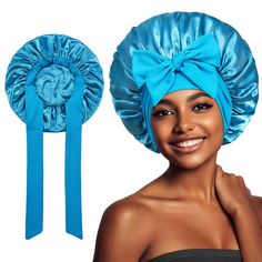 PRICES MAY VARY. Satin Bonnet with Elastic Tie Band: Silk bonnet for Sleeping with stretchy long band, wide soft, high elastic and skin friendly. You can adjust and tie the band by yourself, perfectly solve the problem of bonnet off your head while sleeping. You can make a beautiful bow on the forehead or side to make you look lovely. Double Layer Silk Hair Bonnet for Sleeping: Double layer reversible sleep cap, both side smooth silk, can be worn on both sides, double layer hair protection. The Bonnet For Curly Hair, Layer Hair, Hair Protection