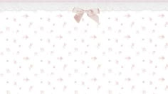 a pink and white wallpaper with bows on it