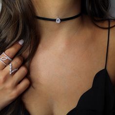 Diamante Choker Curvy Fashionista, Black Image, Behind Ear Tattoo, Chic Style, Ear Cuff, Choker, Choker Necklace, Fashion Jewelry, 925 Sterling Silver