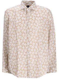 beige/white floral print classic collar button fastening long sleeves buttoned cuffs straight hem internal logo tag This item contains at least 50% materials which are certified or widely recognised as having a lower environmental impact through production and/or manufacturing processes that reduce water consumption and the use of harmful chemicals, or re-use by-products of the production process. Learn more about what makes a product Conscious on our Conscious Criteria page City Shorts, Water Consumption, Floral Print Shirt, Logo Tag, Balenciaga Triple S, Custom Watch, Summer Beach Wear, Sweaters Knitwear, Harmful Chemicals