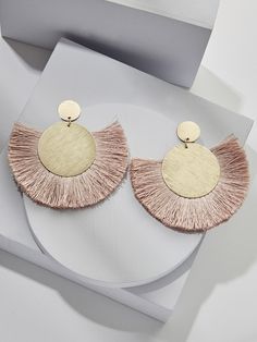 olive + piper Tropez Statement Tassel Earrings  #tasselearrings #summerstyle #bohojewelry #bohostyle #styleinspiration Fringe Earring, A Pony, Fringe Earrings, Brushed Brass, Wedding Earrings