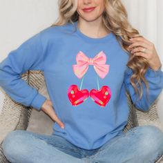 Looking for a cute versatile top to wear? Make sure to grab one of our Graphic Sweatshirts! This soft and comfortable shirt is the perfect top for any outfit. It can be paired with biker shorts, Jeans, or the classic stay at home sweats! This sweatshirt is true-to-size, so be sure to order your regular size! If you are looking for a more oversized look, make sure to size up. Heart Cherries, Shipt Shopper, Shorts Jeans, Stay At Home, Carolina Blue, Biker Shorts, Sleeve Styles, Fitness Fashion, Fabric Weights