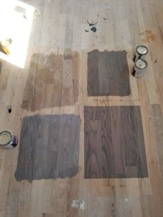 the floor is being laid out and ready to be painted with woodgrains on it