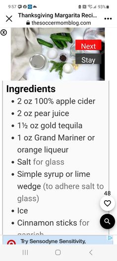 an image of ingredients on the app