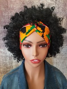 These popular African Kente print Wired headbands are the perfect hair accessories for flexible hairstyles.  Our wired headbands are extra long up to 42 inches of wax print cotton or wax print polycotton and extra wide at more than 3 inches.  Need it a little thinner?  Simply fold the tie to a narrower width. You will be able to create an eye-catching design within minutes.  The enclosed 20 gauge wire helps even a beginner arrange a beautiful hairstyle.  Whether your hair is long or short, thick or thin, curly or straight, or no hair at all, 2 or 3 twists and voila. Secure them in the back for a retro headband, in the front for a contemporary look, or on the side for a truly modern seductive style.  They're quick and easy and make great gifts for family and friends. African Headband, Retro Headband, Kente Print, Seductive Style, Beautiful Hairstyle, Wire Headband, Shes Perfect, African Wax Print, Headband Styles