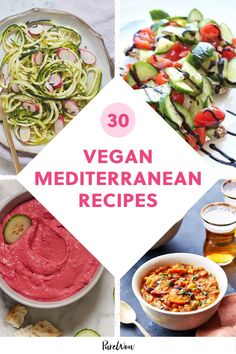 vegan mediterranean dishes with the title overlay