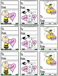 the peanuts comic strip is shown with hearts