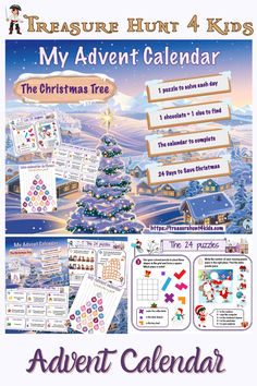 the christmas tree activity calendar is shown with instructions for children to make it look like they are