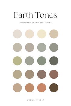 the cover of earth tones, with different colors and sizes in each color palettes