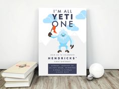 a poster with an image of a yeti one holding a carrot