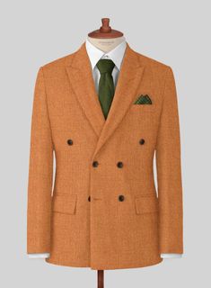 Set a wonderous statement with our Naples Cocktail Orange Double Breasted Jacket that embodies comfort with care and luxury. Tailored with pure wool, our jacket is cut from a cloth interwoven in a plain texture with a striking and vibrant orange color that brings together sophisticated attire for your day. So handle perfection with our jacket that brings together a strong silhouette into the limelight without compromising your day.  
 
 Look Includes   Naples Cocktail Orange Tweed  Fabric  Doubl Formal Orange Notch Lapel Outerwear, Formal Orange Outerwear With Notch Lapel, Fitted Orange Outerwear With Notch Lapel, Elegant Long Sleeve Orange Blazer, Orange Formal Suit For Fall, Tailored Long Sleeve Orange Outerwear, Fall Tweed Suits With Lapel Collar, Orange Single-breasted Blazer For Fall, Fall Wool Suits With Long Sleeves