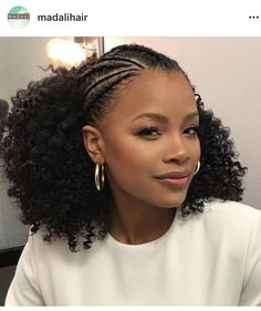 Beach Wedding Hairstyles For Black Women, Cute African American Hairstyles, Textured Ponytail Black Women, African Hair Braiding Styles Ideas Natural Hairstyles, Two Strand Flat Twist Natural Hair, Wrap Ponytail Extension Black Women, Cornrows With Crochet In Back, Braided Front Crochet Back Hairstyles, Bridesmaid Natural Hairstyles