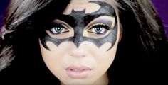 Batgirl Makeup, Superhero Makeup, Batman Face Paint, Batman Makeup, Make Up Tutorials, Cool Halloween Makeup, Mask Makeup