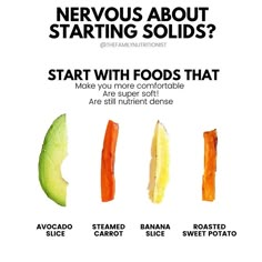 an ad for nervo's starting solids with foods that are super soft