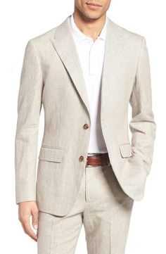 Bonobos Trim Fit Houndstooth Linen & Cotton Sport Coat Men's Suits, Suit Separates, Fancy Outfits, Sport Coat, Flap Pocket, Mens Suits, Men's Blazer, Clothing Items, Suit Jacket