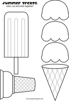 an ice cream sundae and popsicle cut out