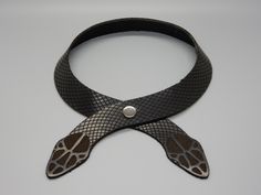 Leather Snake Choker Necklace Snake Clothes, Collar Ideas, Diy Choker Necklace, Snake Choker Necklace, Snake Choker, Cosplay For Women, Leather Choker Collars, Leather Wrist Cuff, Black Leather Choker