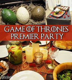 a game of thrones themed party with food and drinks