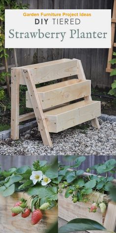 diy tiered strawberry planter made from pallets