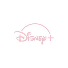 the logo for disney plus is shown in pink on a white background with black lettering