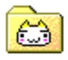 an image of a pixelated file with a cat on it's head and eyes