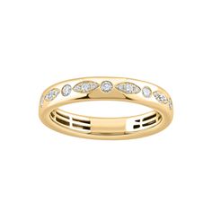 With a unique design and 10k gold construction, this diamond ring offers incomparable style.Click on this JEWELRY & WATCHES GUIDE to learn about fit, styles, materials and more! Width: 3.90 mm Metal: 10k gold Finish: polished Packaging: boxedDIAMOND DETAILS Total weight: 1/4 ct. Color grade: H-I Clarity: I2-I3 Shape: round Setting: prong Diamond weights are approximate. Diamond Total Weights may vary between .01 and .13 ct. Some diamonds consist of fewer than 17 facets. Gemstones may have been t