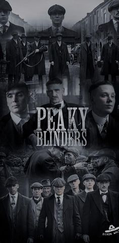 the poster for peaky blunders shows men in suits and ties, all wearing hats