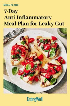 Whether you have a leaky gut or want to improve your gut health, this 7-day anti-inflammatory meal plan created by a dietitian can help with snacks, breakfasts, lunches, and dinners. Give it a try with this meal prep for the week . #healthymealplans #healthyrecipes #mealplan #mealplanideas #mealplanning #mealprep Meal Prep For Gut Health, Gut Healthy Meal Plan, Gut Healthy Vegan Recipes, Gut Health Lunch, Gut Health Meals