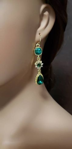 Trendy and elegant bridal earrings,emerald green teardrop crystal earrings  Crystal drop earrings  Bridal earrings Emerald Green Earrings, Earrings Emerald, Bridal Earrings Drop, Earrings Crystal, Crystal Drop Earrings, Green Earrings, Crystal Drop, Gifts Wedding, Earrings Dangle