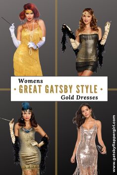 You will love our wide range of stunning & glamorous 1920s womens costumes & dresses! Click here to see our full range - look amazing at your next event! Modern Flapper Outfit, 1920 Party Outfit, The Great Gatsby Fashion, Great Gatsby Party Outfit Women, Gatsby Party Outfit Women, 1920s Outfit Ideas, Gatsby Inspired Dress, Gold Flapper Dress, 1920s Outfit