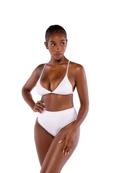 Basic Bikini-White – Ka'Lure Swim Boutique White Bikinis, Mens Casual Outfits, Model Measurements, Adjustable Straps, High Waist, Casual Outfits, Men Casual, High Waisted, Spandex