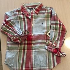 New With Tags Attached. Ralph Lauren Boys Plaid Shirt 4/4t. 39-41 1/2in 35-39lbs Ralph Lauren Red Collared Shirt, Red Ralph Lauren Collared Shirt, Red Collared Ralph Lauren Shirt, Ralph Lauren Red Button-up Top, Red Button-up Ralph Lauren Top, Long Sleeve Shirt With Button Closure For Playtime, Madras Shirt, Boys Plaid Shirt, Cotton Plaid Shirt