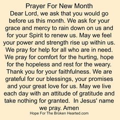 a poem written in the language of prayer for new month, dear lord, we ask that you would go before us this month