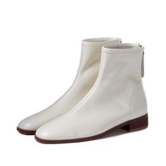 • Boot Type: Chelsea Boots• Shaft Material: Synthetic• Winter season• Upper Material: Genuine Leather• Boot Height: Ankle• Lining Material: Short Plush• Outsole Material: Rubber• Heel Height: Low (1cm-3cm)• Closure Type: ZIP• Fit: Fits true to size, take your normal size• Import Product White Leather Heeled Boots With Zipper, Leather Martin Boots With Zipper Closure And Flat Heel, Leather Martin Boots With Zipper And Flat Heel, Spring Leather Heeled Boots With Zipper, White Leather Boots With Zipper Closure, Leather Martin Boots With Zipper Closure And Pointed Toe, Black Velvet Shoes, Botas Chelsea, Brand Name Shoes