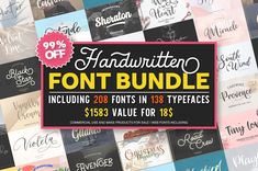 the font bundle is on sale for $ 8 99