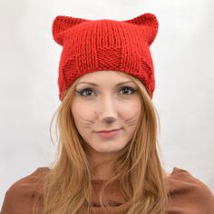 Cat Hat Pattern, Cat Ear Hat, Knit Cat, Mermaid Hat, Ear Hat, Cat Ears Hat, Knitting Hat, Ariel Mermaid, Cat Beanie