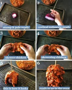 the steps to make bbq chicken are shown