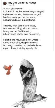 the poem is written in black and white with an image of a bird flying over it