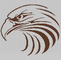 an eagle's head is shown in brown and white