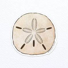 an image of a sand dollar sign on the side of a white paper sheet with black ink