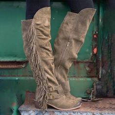 Brown Tassel Boots, Boots 2020, Tassels Fashion, Rounded Toe Boots, Boots Fall, Long Boots