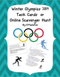 winter olympics task cards or online scavenger hunt by krediafun