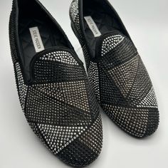 Steve Madden Sequins Slip-On, Colors: Black Gray Silver Size 8.5 Nwot Worn Once Only To Try On, But They Did Not Fit. Cushioned Footbed Sparkly Mens Shoes, Glitter Mens Shoes, Men Rhinestone Shoes, Sparkly Mens Dress Shoes, Shoes Steve Madden, Steve Madden Shoes, Slip Ons, Try On, Loafer Shoes