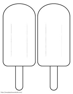 two popsicles are shown in black and white