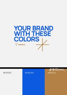 the logo for your brand with these colors is shown in blue, brown and white